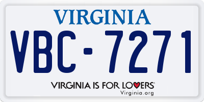 VA license plate VBC7271