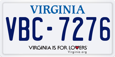 VA license plate VBC7276