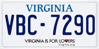 VA license plate VBC7290