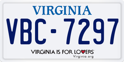 VA license plate VBC7297