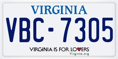 VA license plate VBC7305