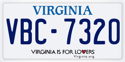 VA license plate VBC7320