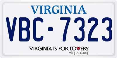 VA license plate VBC7323