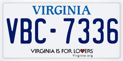 VA license plate VBC7336