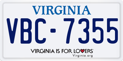 VA license plate VBC7355