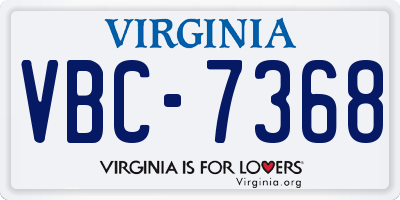 VA license plate VBC7368