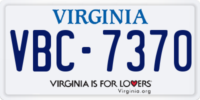 VA license plate VBC7370