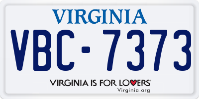VA license plate VBC7373