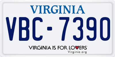 VA license plate VBC7390