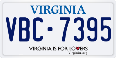 VA license plate VBC7395