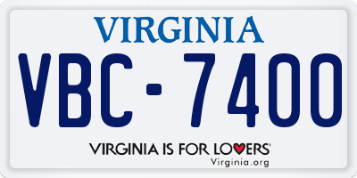 VA license plate VBC7400