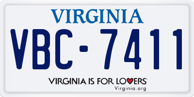 VA license plate VBC7411