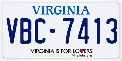 VA license plate VBC7413