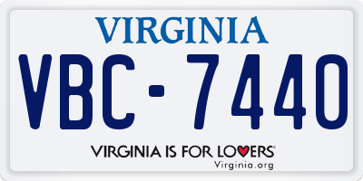 VA license plate VBC7440