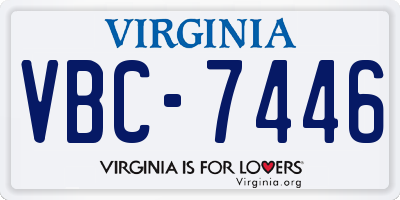 VA license plate VBC7446