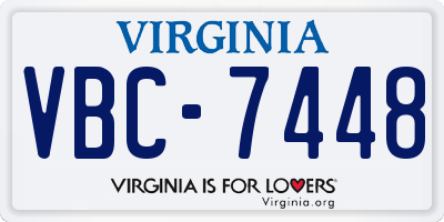 VA license plate VBC7448