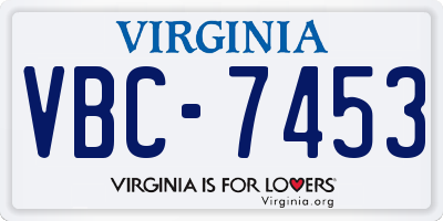 VA license plate VBC7453