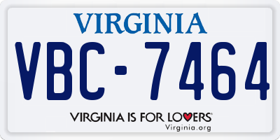 VA license plate VBC7464