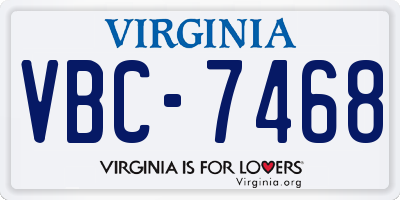 VA license plate VBC7468