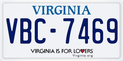 VA license plate VBC7469