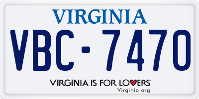 VA license plate VBC7470