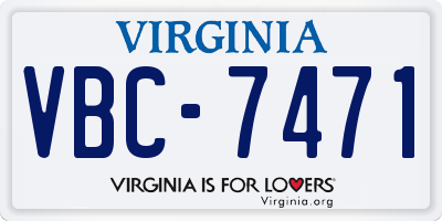 VA license plate VBC7471