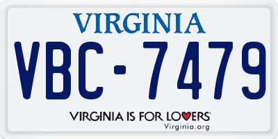 VA license plate VBC7479
