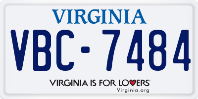 VA license plate VBC7484