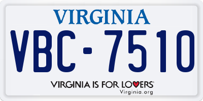 VA license plate VBC7510
