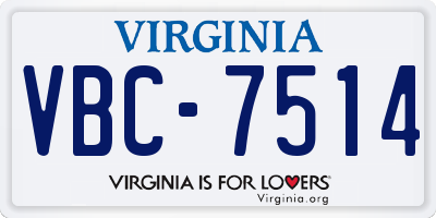 VA license plate VBC7514