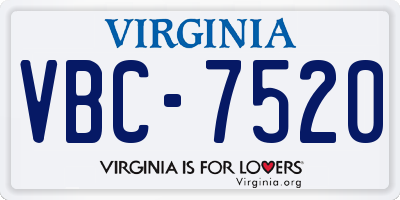 VA license plate VBC7520