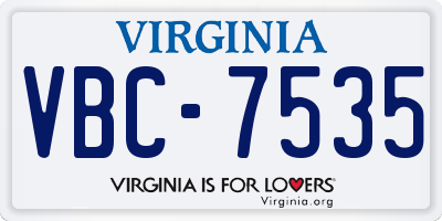 VA license plate VBC7535