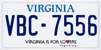 VA license plate VBC7556