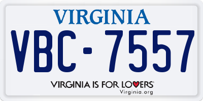 VA license plate VBC7557