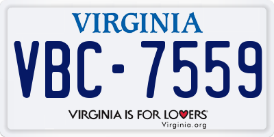 VA license plate VBC7559