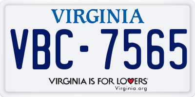 VA license plate VBC7565