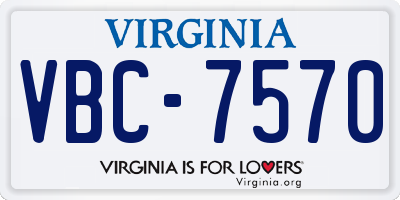 VA license plate VBC7570