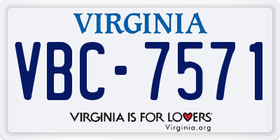 VA license plate VBC7571