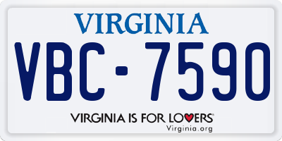 VA license plate VBC7590
