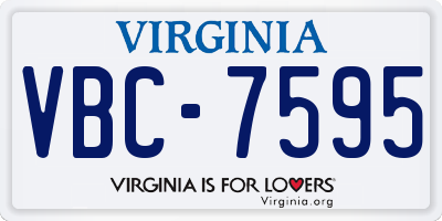 VA license plate VBC7595