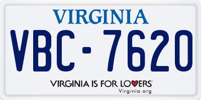 VA license plate VBC7620