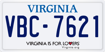 VA license plate VBC7621