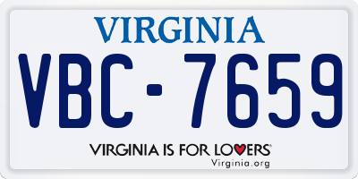 VA license plate VBC7659