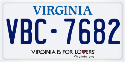 VA license plate VBC7682