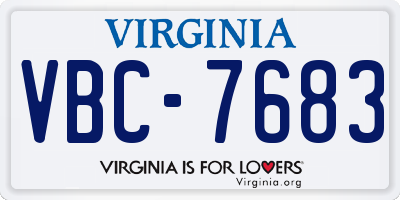 VA license plate VBC7683
