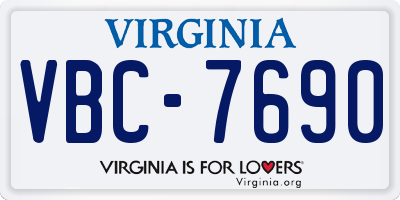 VA license plate VBC7690