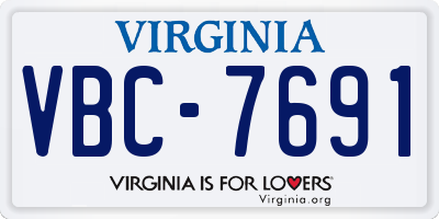 VA license plate VBC7691