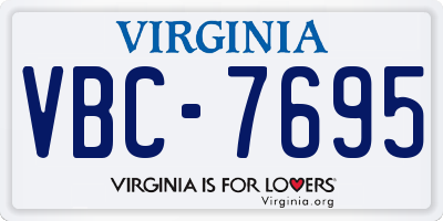 VA license plate VBC7695