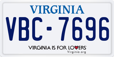 VA license plate VBC7696