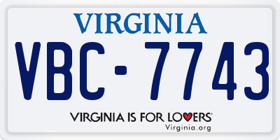 VA license plate VBC7743